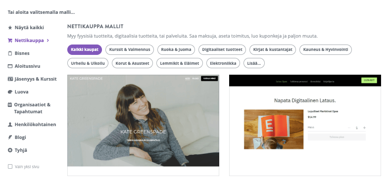 Kuinka käyttää Strikinglyä kannattavien tuotteiden myymiseen - Valitse mallipohja