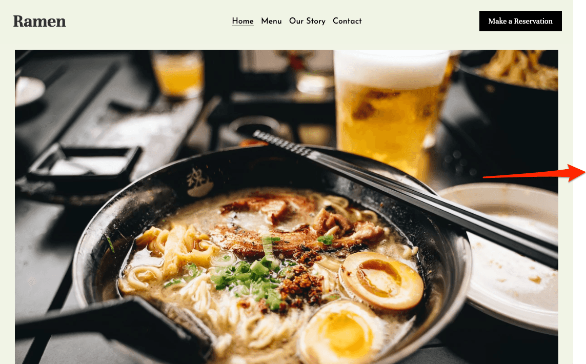 Szablon Ramen od Strikingly