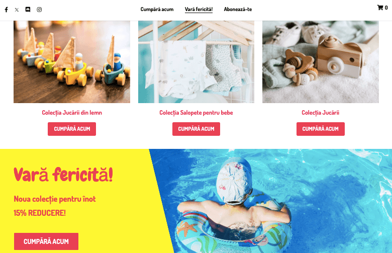 Șablonul de magazin online Peggi de la Strikingly