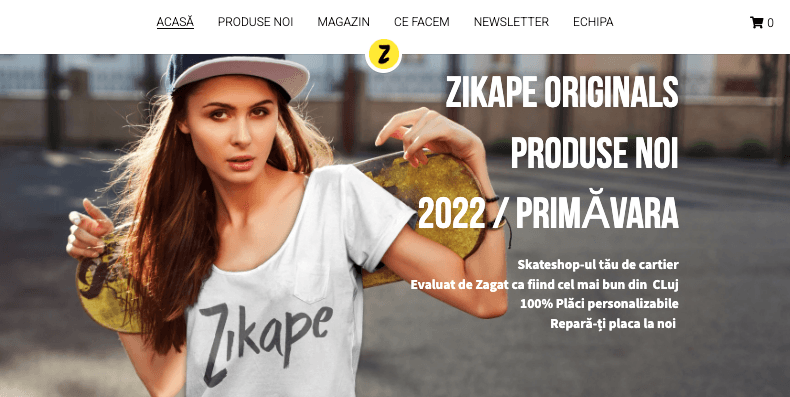 Șablon Zikape de la Strikingly