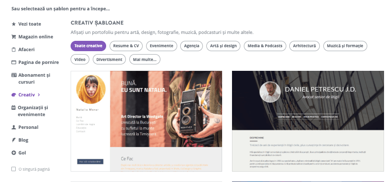 Cum să configurezi un concert online pe Strikingly - Creează un site sau o pagină nouă