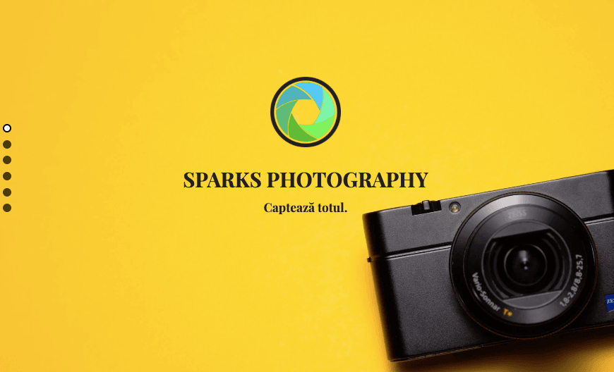 Șablonul Sparks Photography de la Strikingly