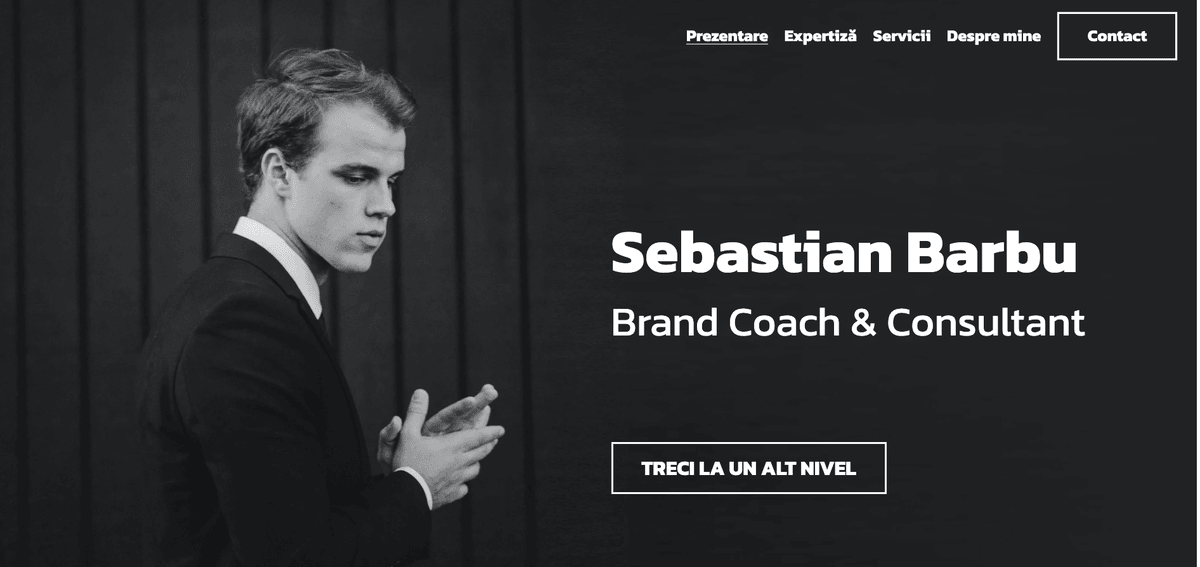 Șablonul Brand Coach de la Strikingly