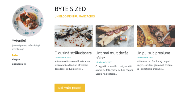 Șablon de dimensiuni mici cu Strikingly