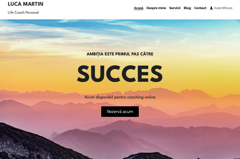 Șablon pentru antrenor personal de viață cu cta