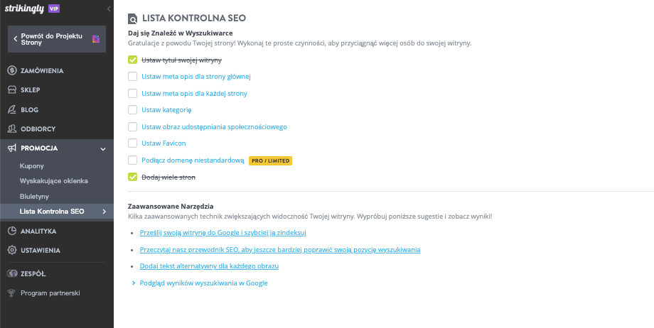 Strikingly – Potężne rozwiązanie e-commerce dla rozwoju biznesu – Narzędzia optymalizacji SEO