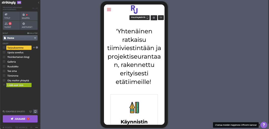 Tuotesivu - Mobiilioptimointi