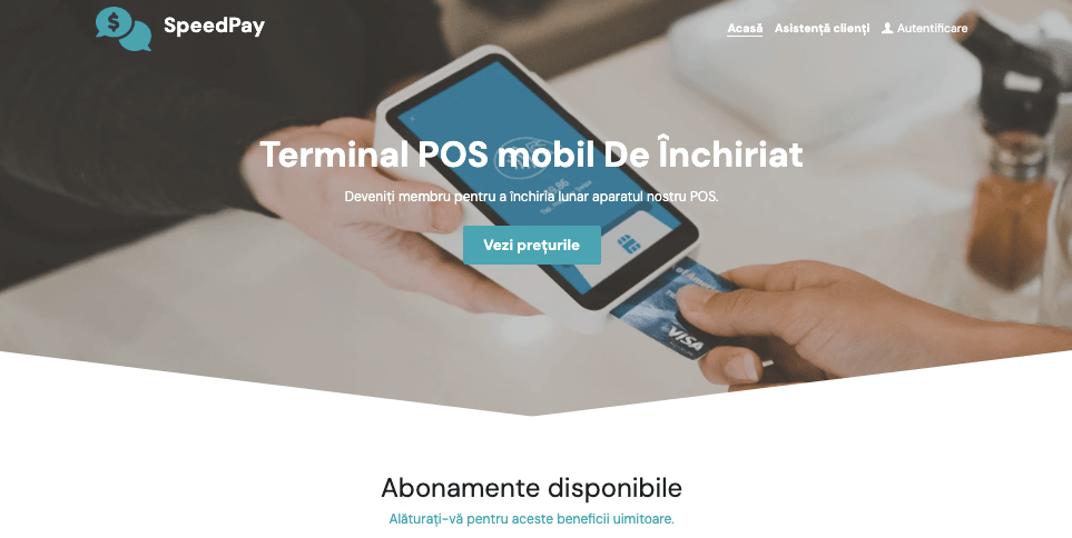 Șablon SpeedPay de la Strikingly