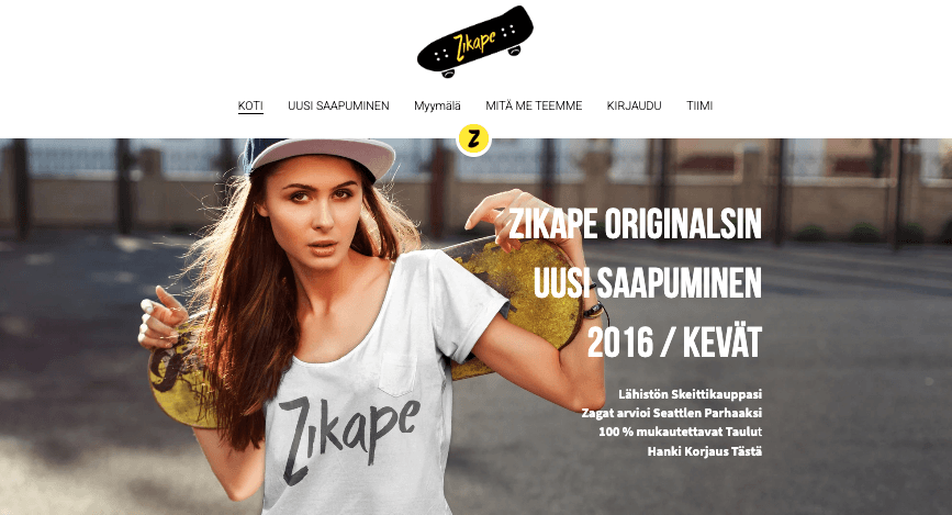 Zikape Online Store -malli Strikinglystä