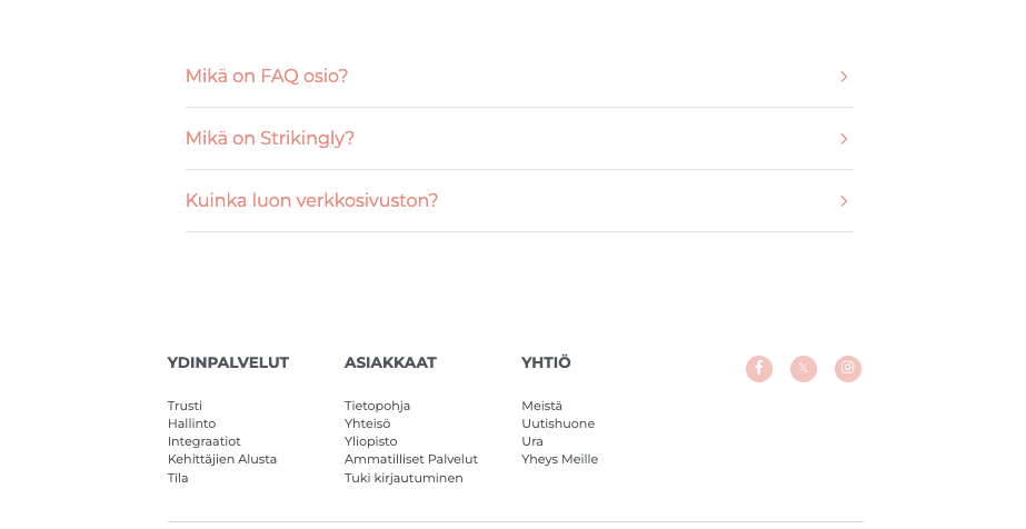 Esimerkillisten UKK-sivujen esittely