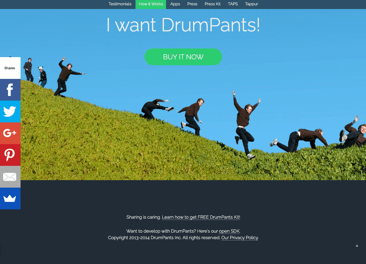 Imagine luată de la site-ul unui utilizator Strikingly - DrumPants