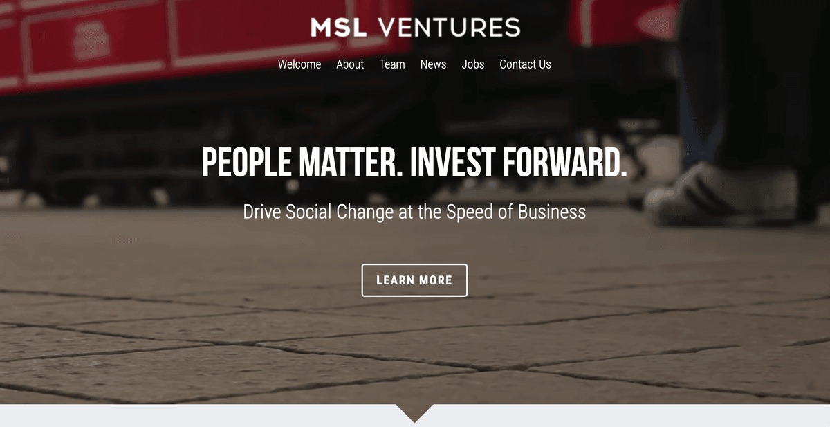 MSL Ventures Business Szablon strony internetowej od Strikingly