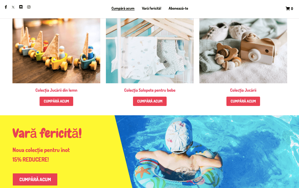 Șablonul Peggi Store de la Strikingly