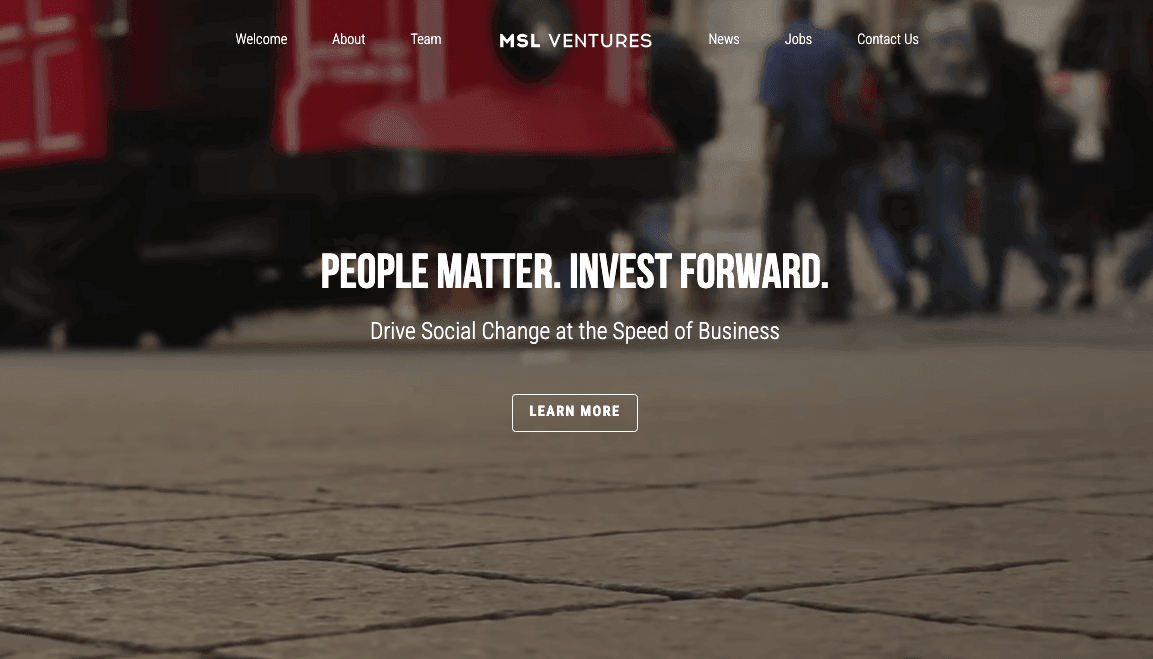 Szablon MSL Ventures od Strikingly