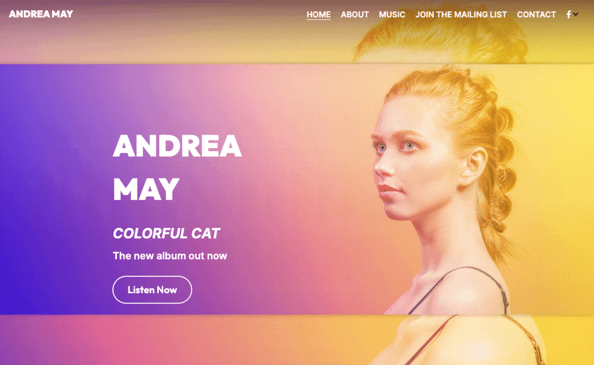 Szablon Andrea od Strikingly