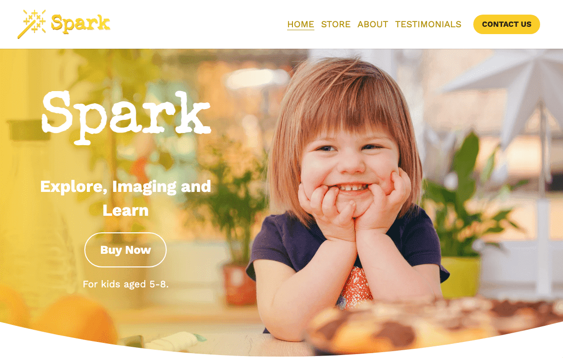 Plantilla Spark de Strikingly