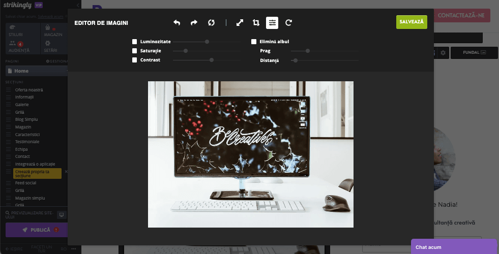 Editorul foto Strikingly