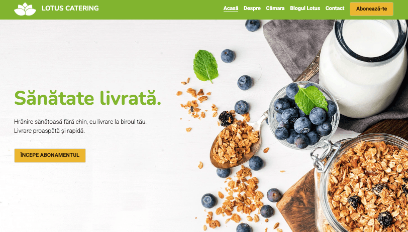 Șablonul magazinului online Lotus Catering
