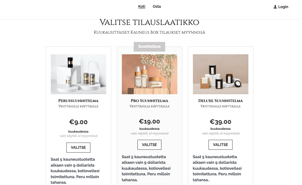 Health Watch Store -mallipohja Strikinglyltä