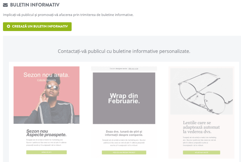 Strikingly Buletin Informativ Caracteristică