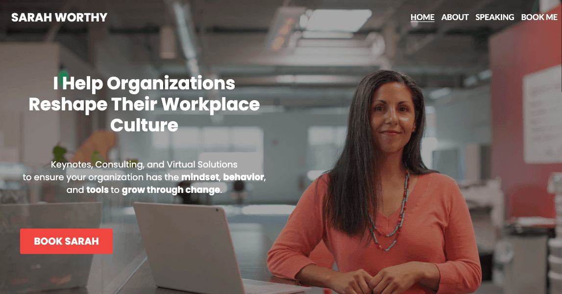 Szablon Sarah Worthy od Strikingly