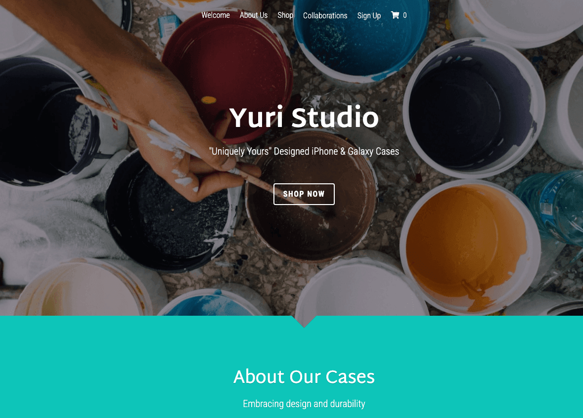 Szablon jasnego sklepu od Strikingly