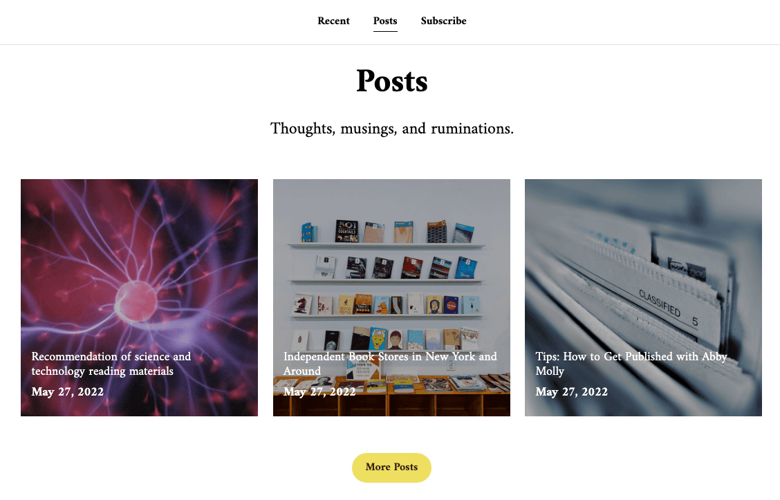 Szablon Bloga Bookworm z Strikingly