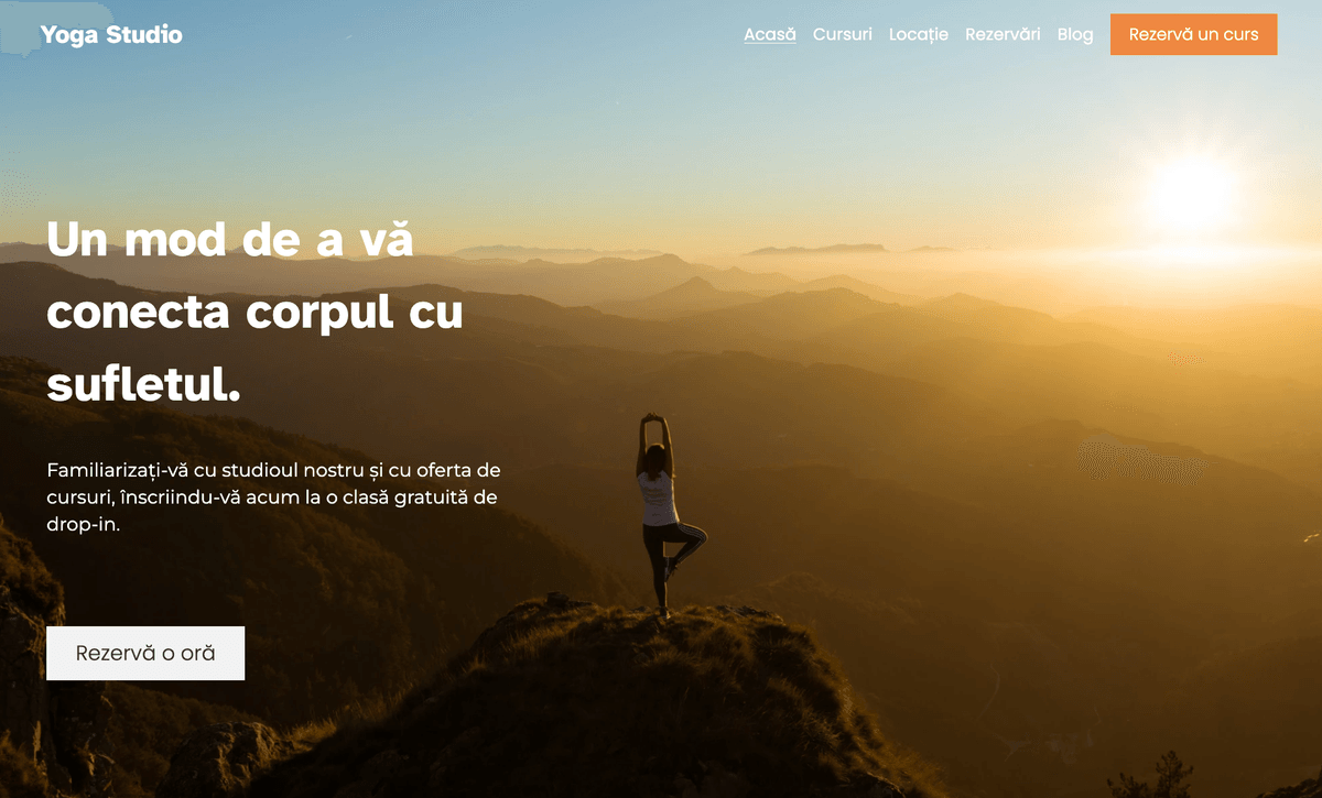 Șablon Yoga de la Strikingly