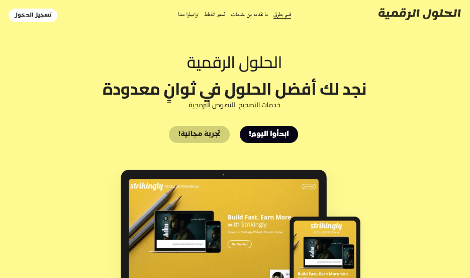 قالب المنتجات الرقمية الكبرى من Strikingly