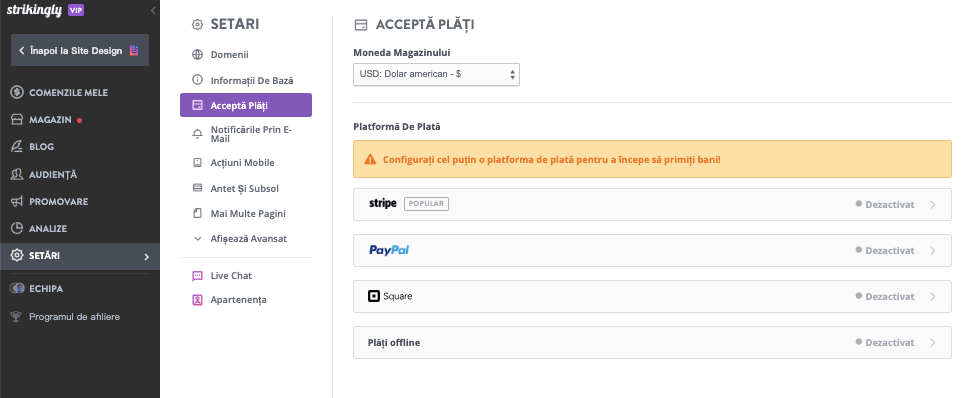 Cum să îmbrățișezi tendințele comerțului electronic cu Strikingly - integrează gateway-urile de plată
