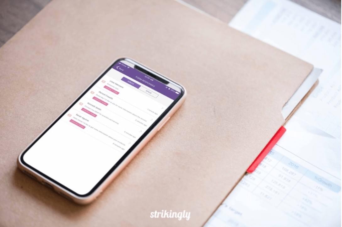 Strikingly Dashboard im mobilen Design