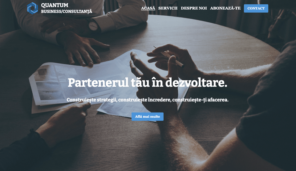 Șablonul Quantum de la Strikingly