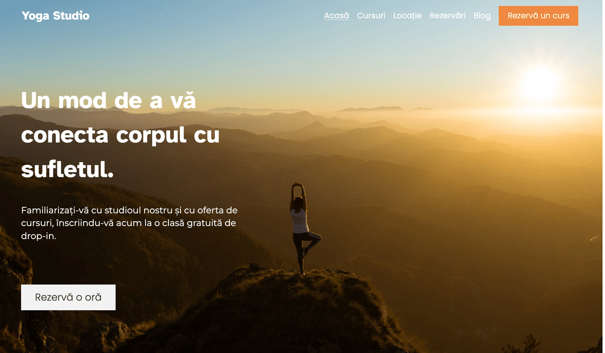 Șablon Yoga de la Strikingly