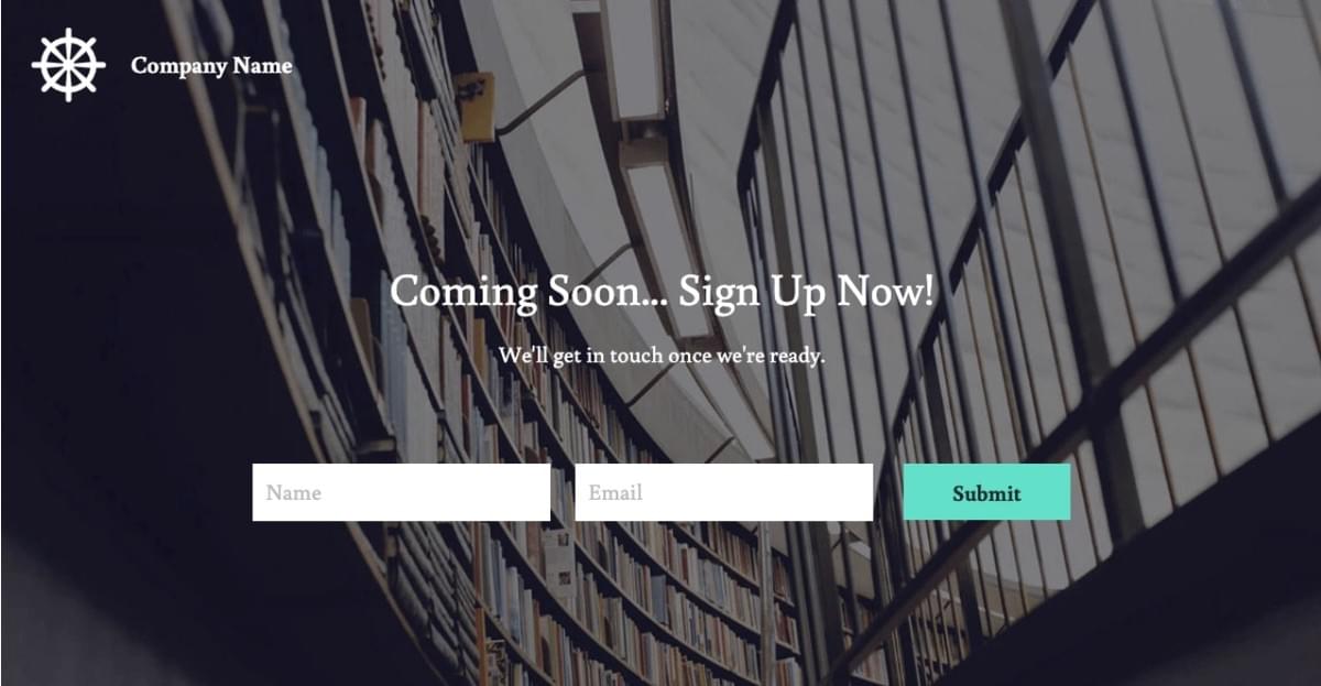 Einfache Cover-Website-Vorlage von Strikingly