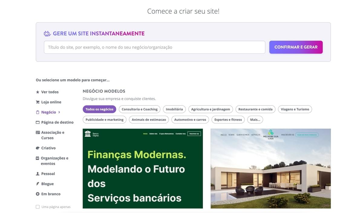 Imagem retirada de Strikingly