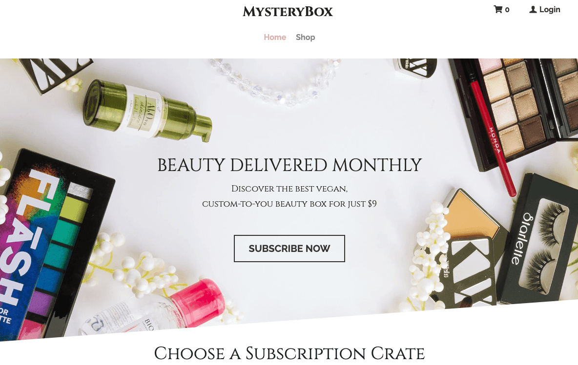 Szablon MysteryBox od Strikingly