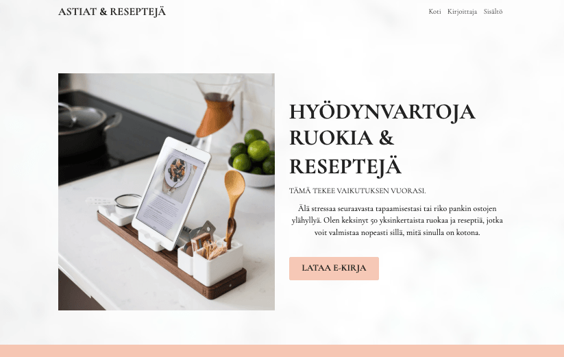 Ruoka- ja Reseptisivustomallit Strikinglyltä