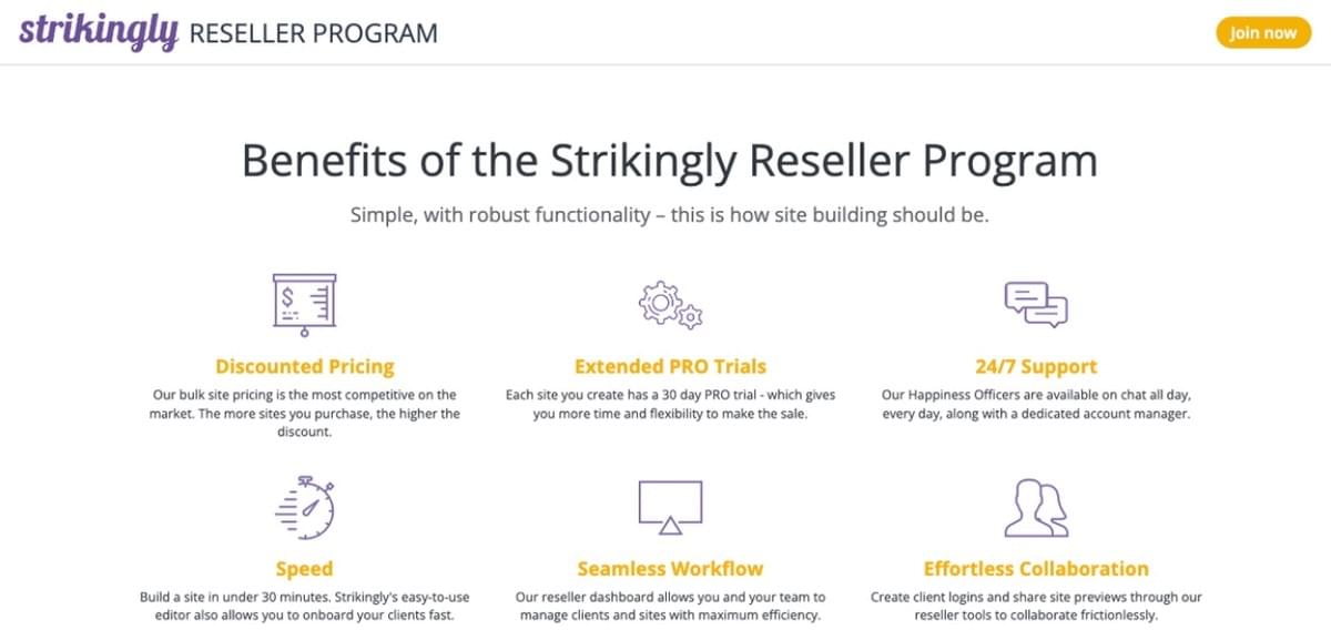 Vorteile des Strikingly Reseller-Programms