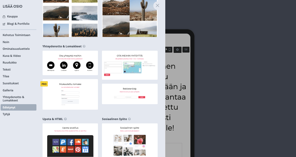 Lisää Pinterest-widgetit/painikkeet