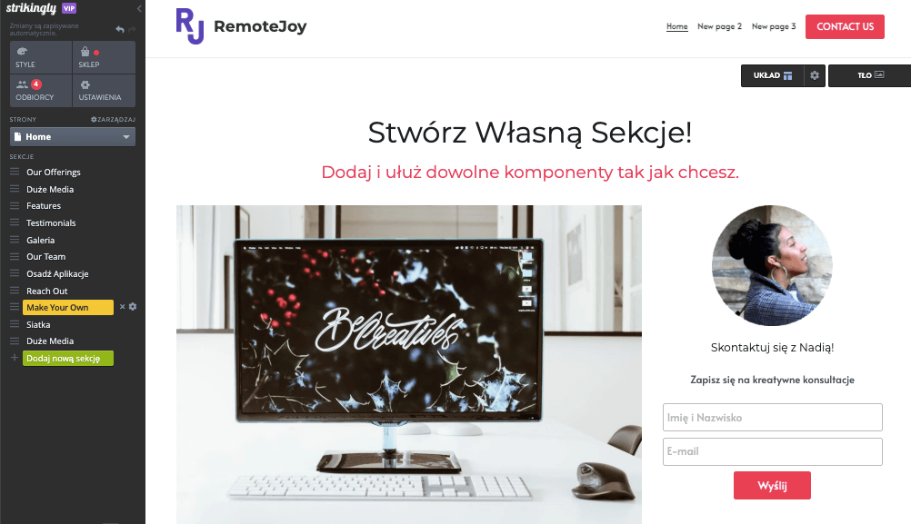 Podnieś swój poziom projektowania stron internetowych dzięki Strikingly