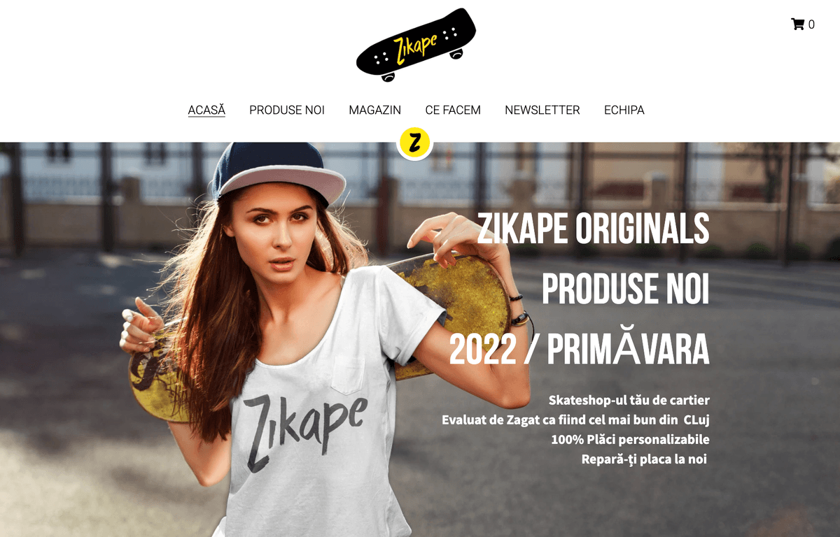 Șablon Zikape de la Strikingly