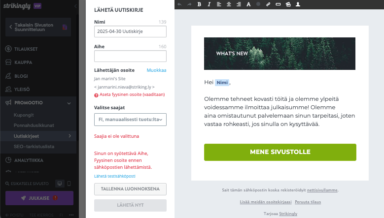 Sähköpostimarkkinointityökalujen integrointi verkkosivustojen rakennusalustoihin - Hyödynnä saumattomasti integrointia - Luo yhtenäinen tuotekuva verkkosivustollesi ja sähköpostikampanjoillesi