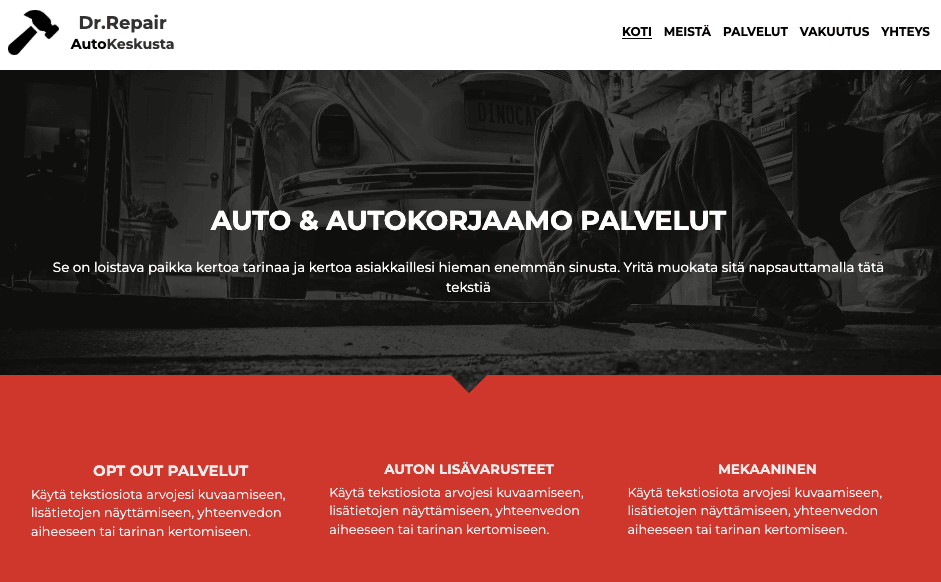 Mekaanikko Verkkosivupohja Strikinglyltä