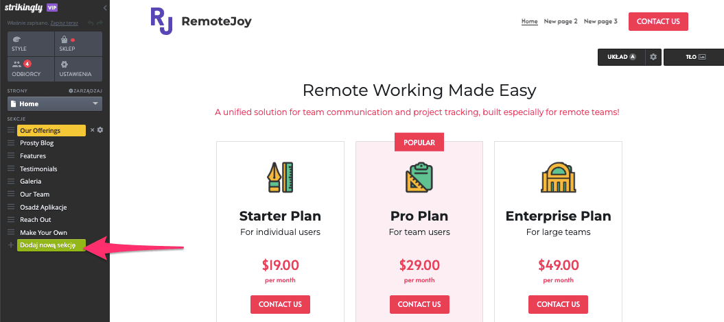 Jak dodać grafikę wektorową do efektownej witryny internetowej – dodaj nową sekcję lub edytuj istniejącą
