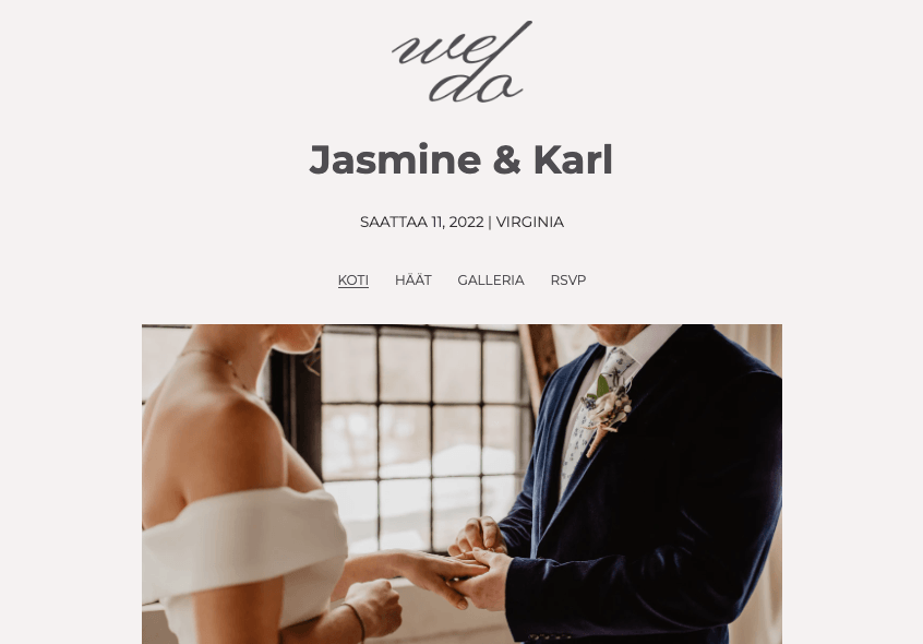 Jasmine & Karl Häät Malli Strikinglyltä