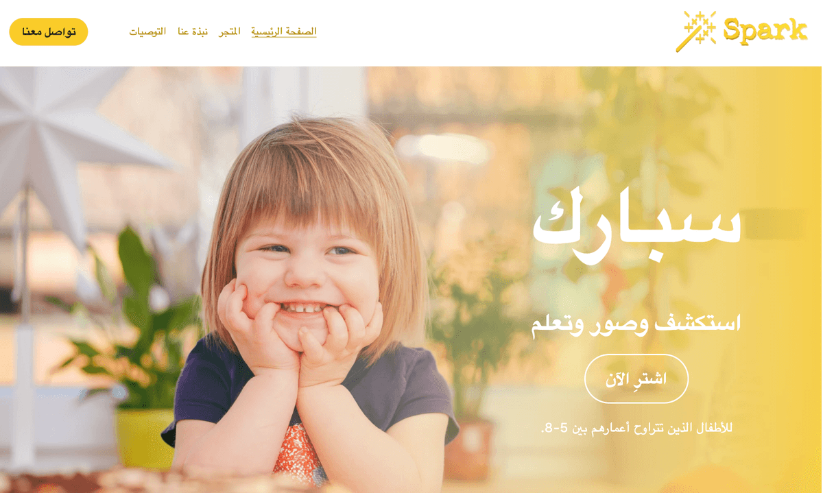 قالب Spark من Strikingly