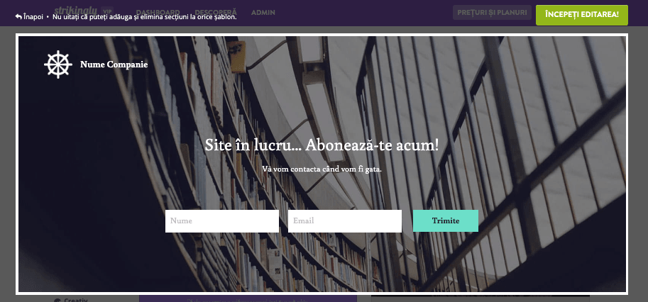 Convertește vizitatorii site-ului web cu Strikingly - Formulare de înscriere la e-mail