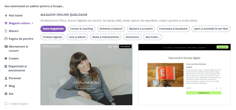 Cum să îmbrățișezi tendințele comerțului electronic cu Strikingly - Alege un șablon de comerț electronic