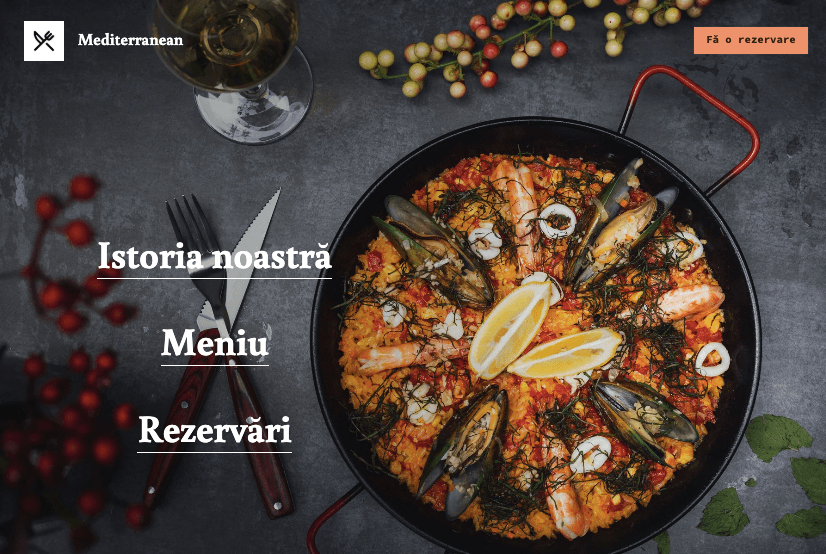 Șablonul Mediteranean de la Strikingly