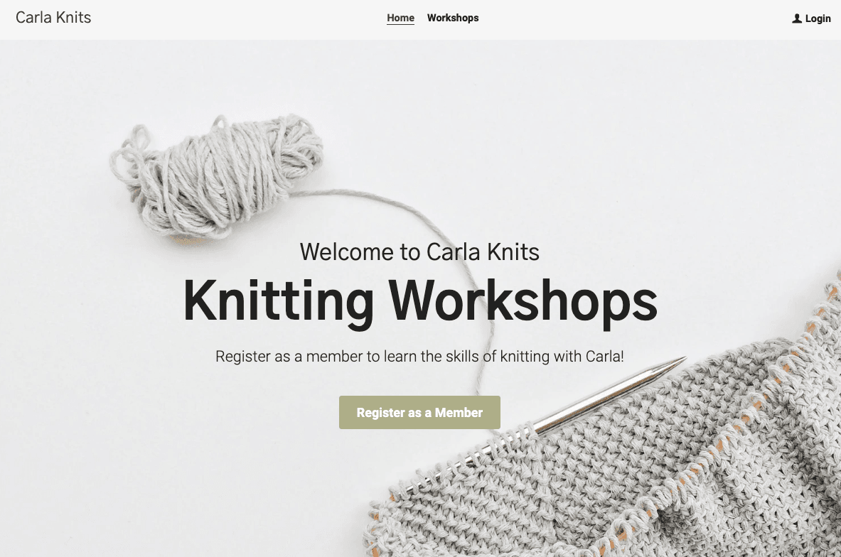 Obraz pochodzi z Strikingly - Szablon Carla Knits 